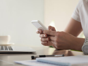 Businesswoman looking important contact on phone businesswoman looking important contact phone scaled