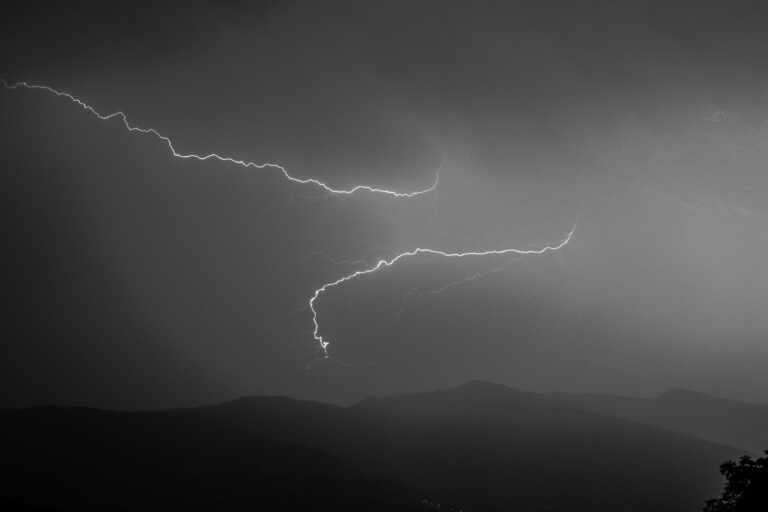 low angle view lightning against sky night