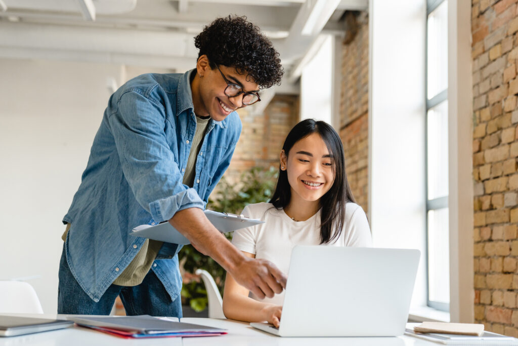 Two young business partners working together in working space two young business partners working together in wo 2023 11 27 04 54 46 utc